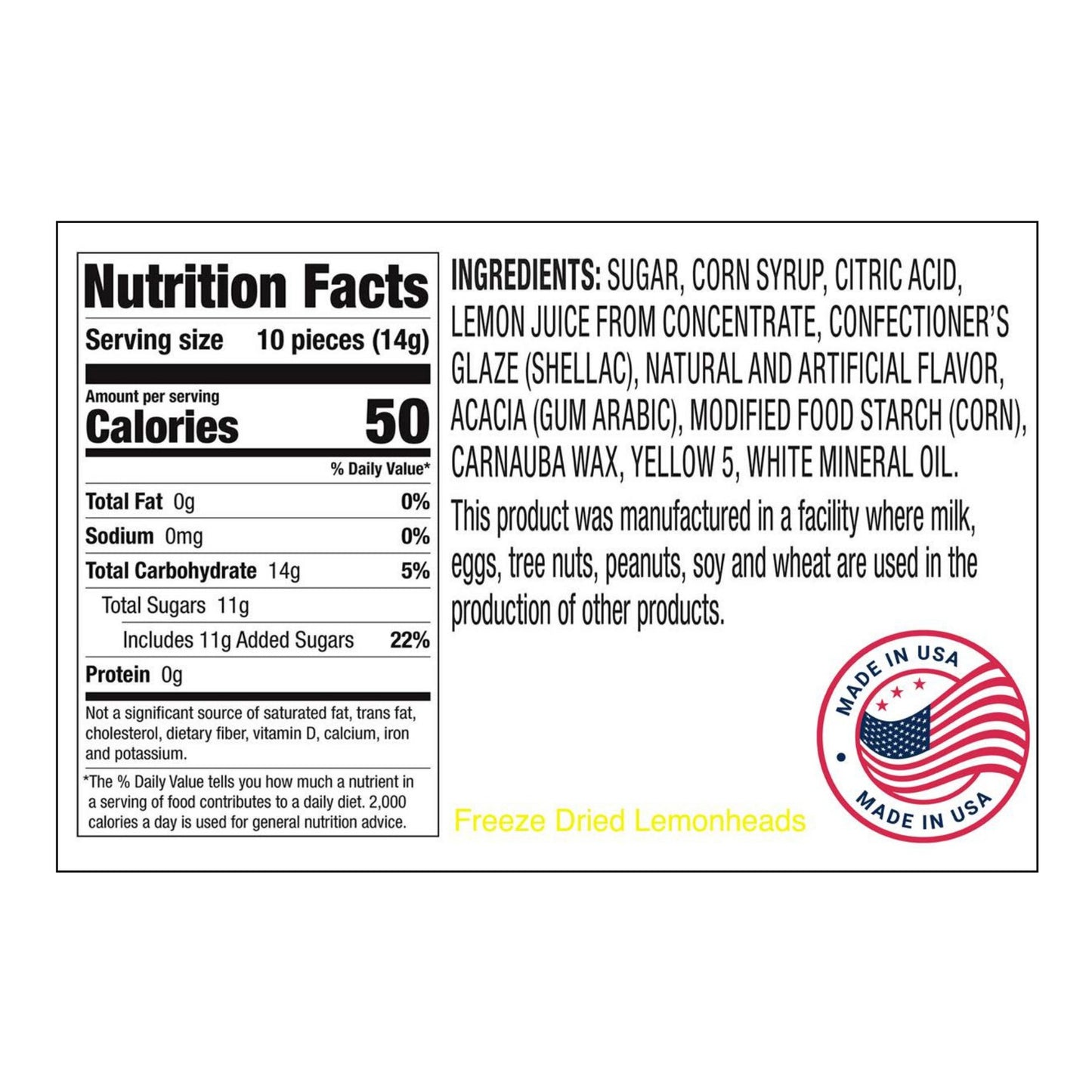 Freeze Dried Candy Club LemonHeads - Sweet, Tangy, and Irresistibly Crunchy! - Freeze Dried Candy Club