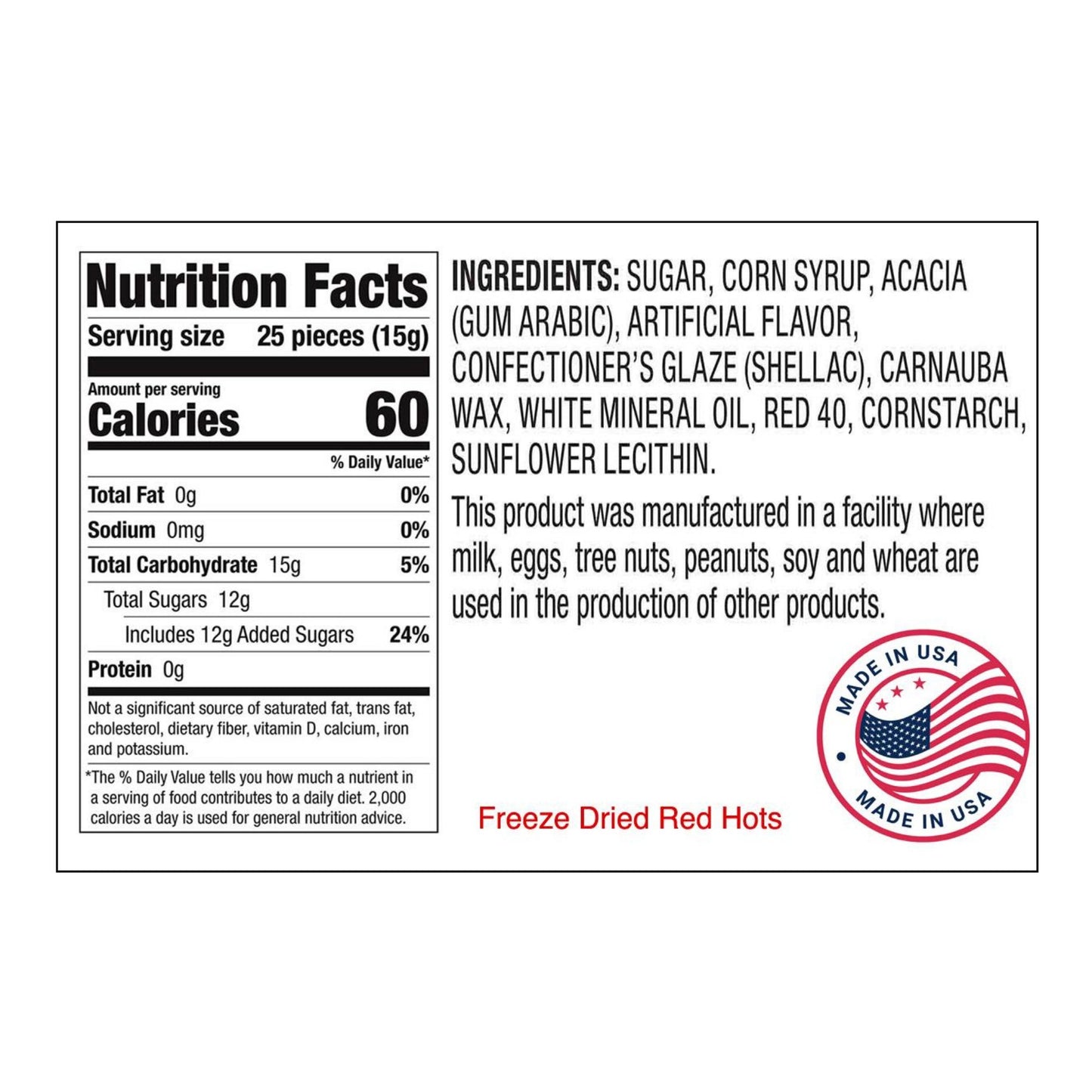 Freeze Dried Candy Club Red Hots - Crunchy, Sweet, Spicy & Delicious! - Freeze Dried Candy Club