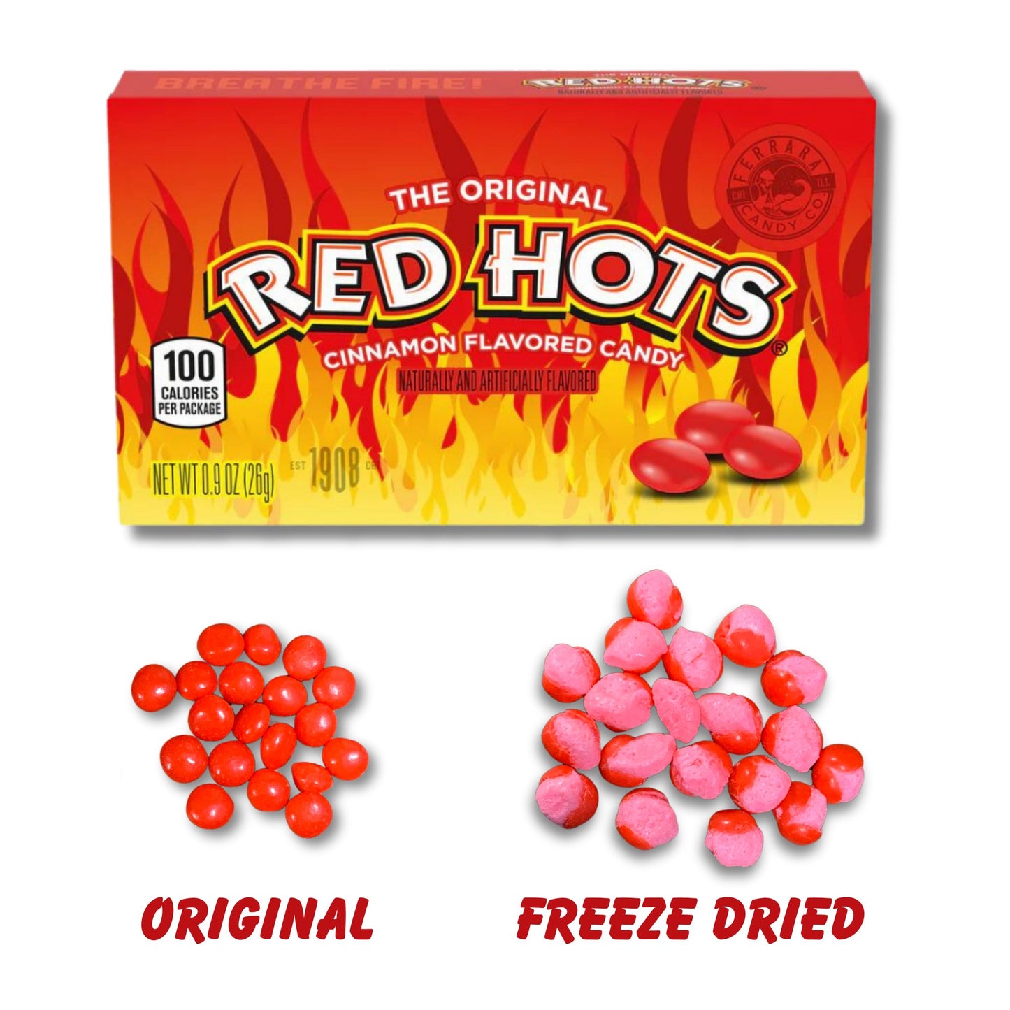 Freeze Dried Candy Club Red Hots - Crunchy, Sweet, Spicy & Delicious! - Freeze Dried Candy Club